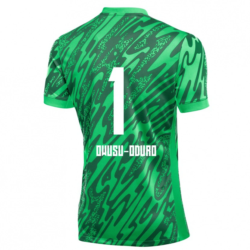 Danxen Mulher Rome Jayden Owusu-Oduro #1 Verde Branco Camisola Guarda-Redes 2025/26 Camisa