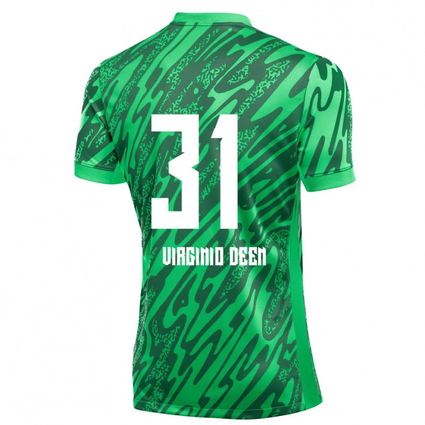 Danxen Mulher Daniël Virginio Deen #31 Verde Branco Camisola Guarda-Redes 2025/26 Camisa