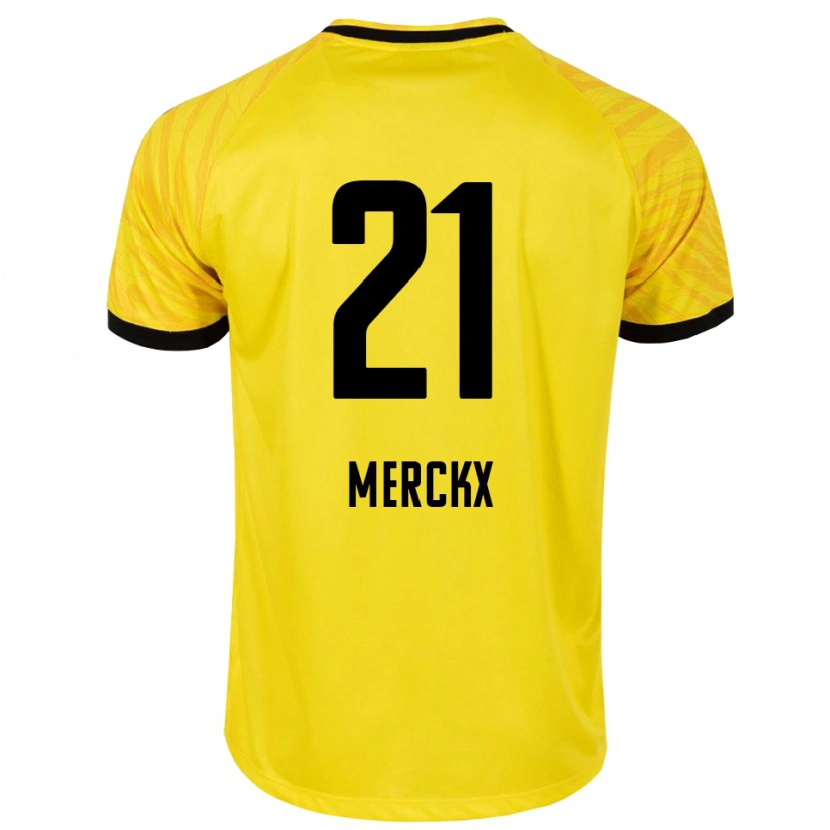 Danxen Mulher Matti Merckx #21 Amarelo Preto Camisola Guarda-Redes 2025/26 Camisa