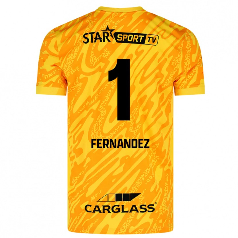 Danxen Mulher Elias Gonzalez Fernandez #1 Laranja Amarelo Preto Camisola Guarda-Redes 2025/26 Camisa