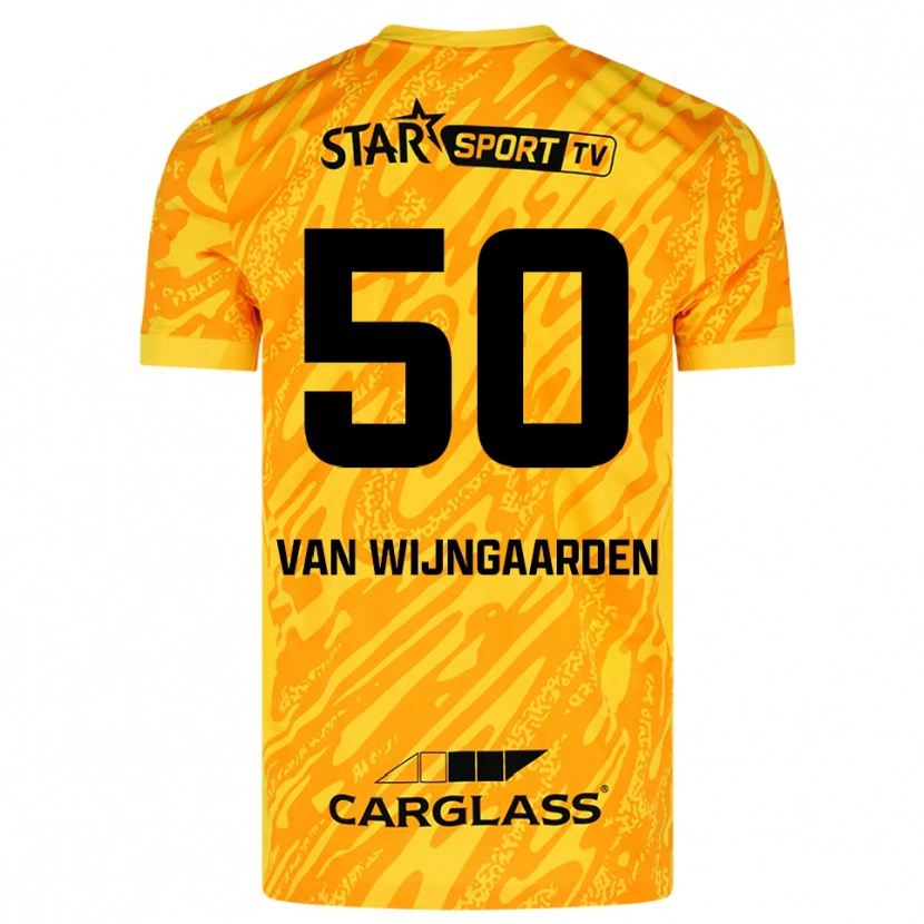 Danxen Mulher Maren Van Wijngaarden #50 Laranja Amarelo Preto Camisola Guarda-Redes 2025/26 Camisa