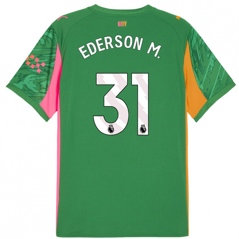 Danxen Mulher Ederson #31 Verde Laranja Camisola Guarda-Redes 2025/26 Camisa