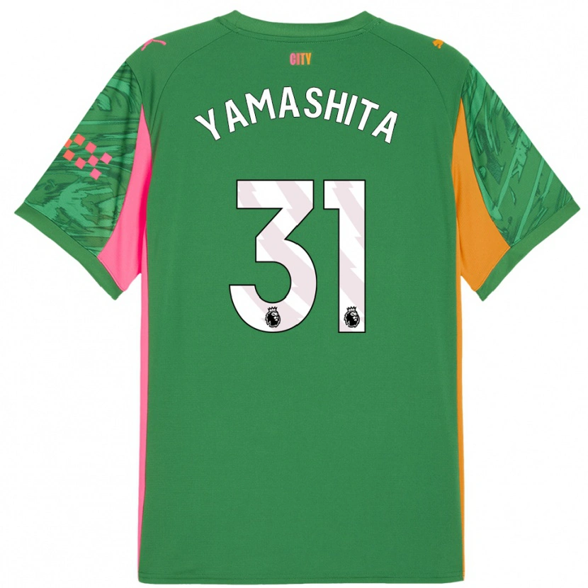 Danxen Mulher Ayaka Yamashita #31 Verde Laranja Camisola Guarda-Redes 2025/26 Camisa