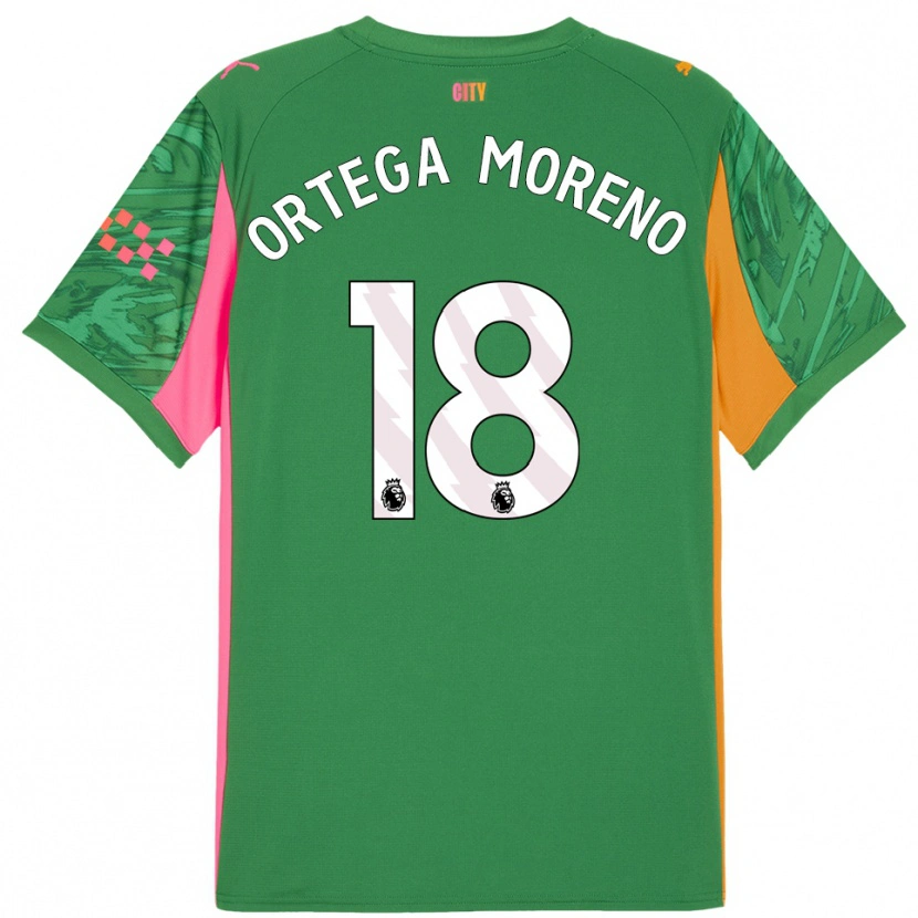Danxen Mulher Stefan Ortega #18 Verde Laranja Camisola Guarda-Redes 2025/26 Camisa