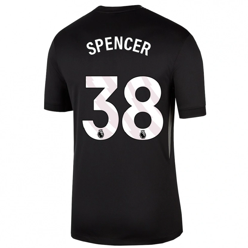 Danxen Mulher Becky Spencer #38 Preto Branco Camisola Guarda-Redes 2025/26 Camisa