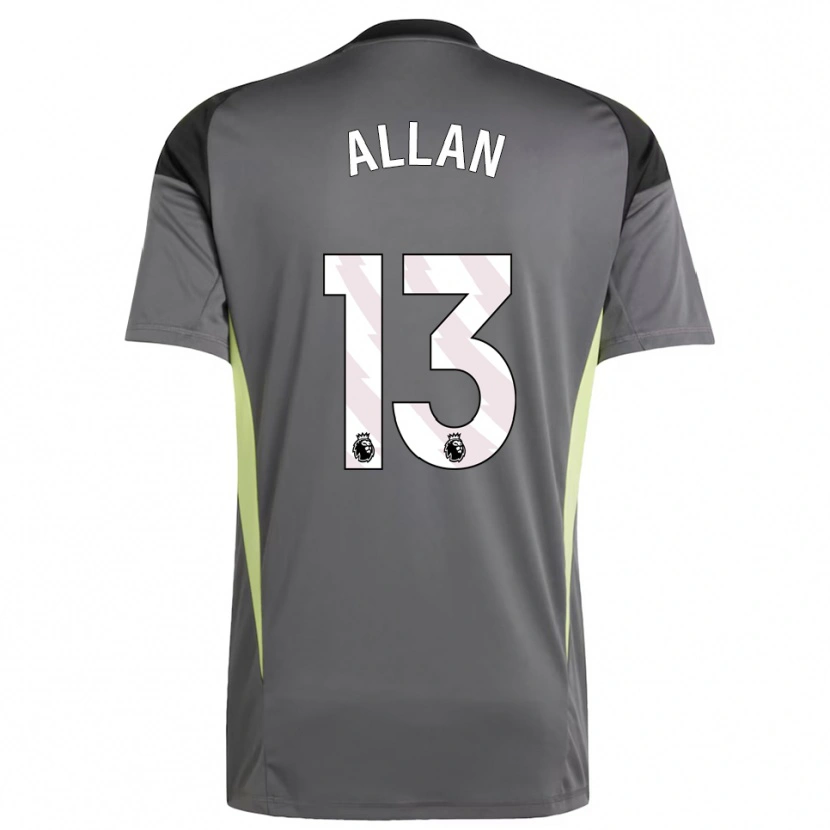 Danxen Mulher Jack Allan #13 Cinza Escuro Preto Camisola Guarda-Redes 2025/26 Camisa
