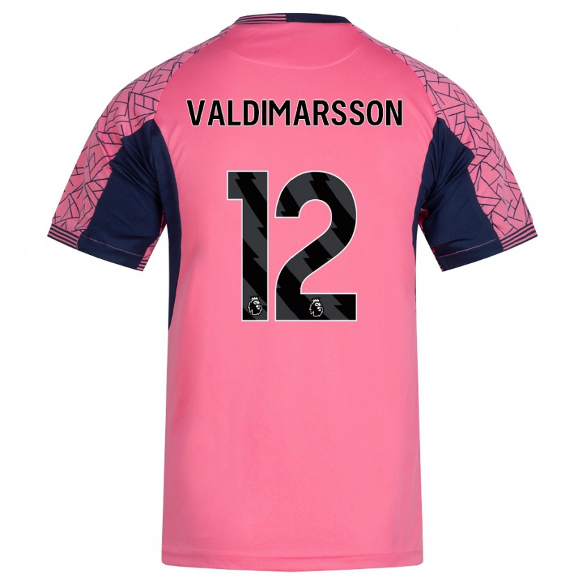Danxen Mulher Hákon Rafn Valdimarsson #12 Rosa Preto Camisola Guarda-Redes 2025/26 Camisa