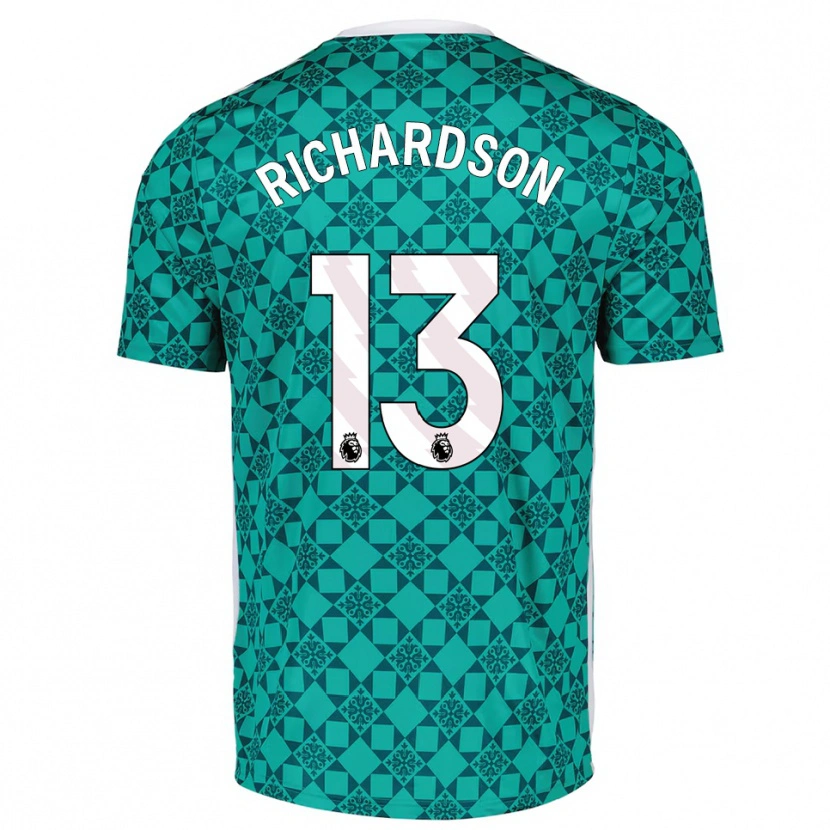 Danxen Mulher Adam Richardson #13 Verde Branco Camisola Guarda-Redes 2025/26 Camisa