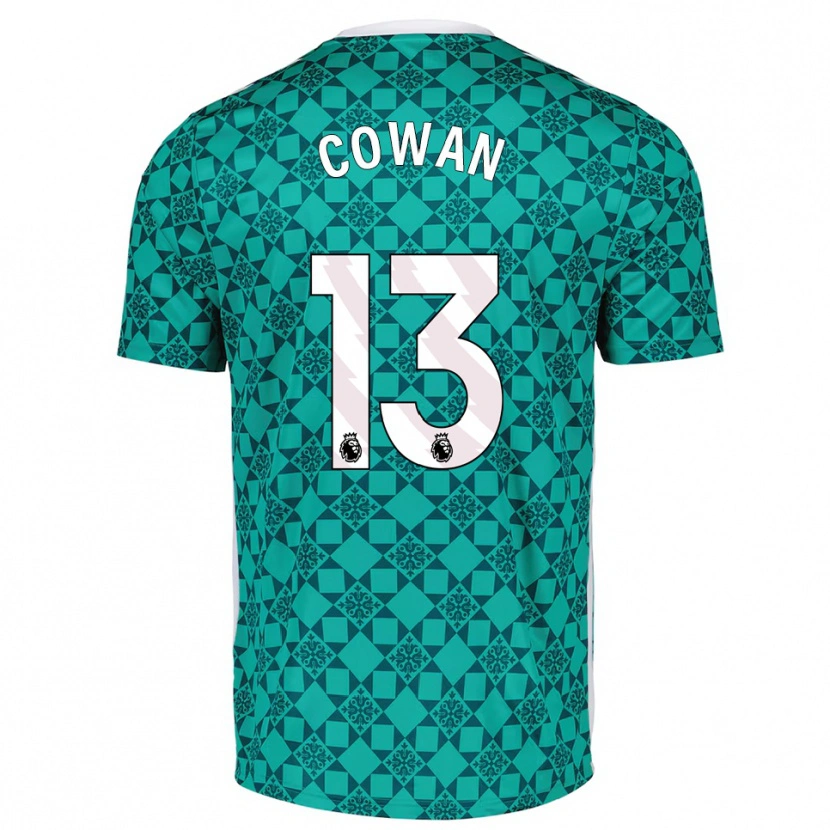 Danxen Mulher Joe Cowan #13 Verde Branco Camisola Guarda-Redes 2025/26 Camisa