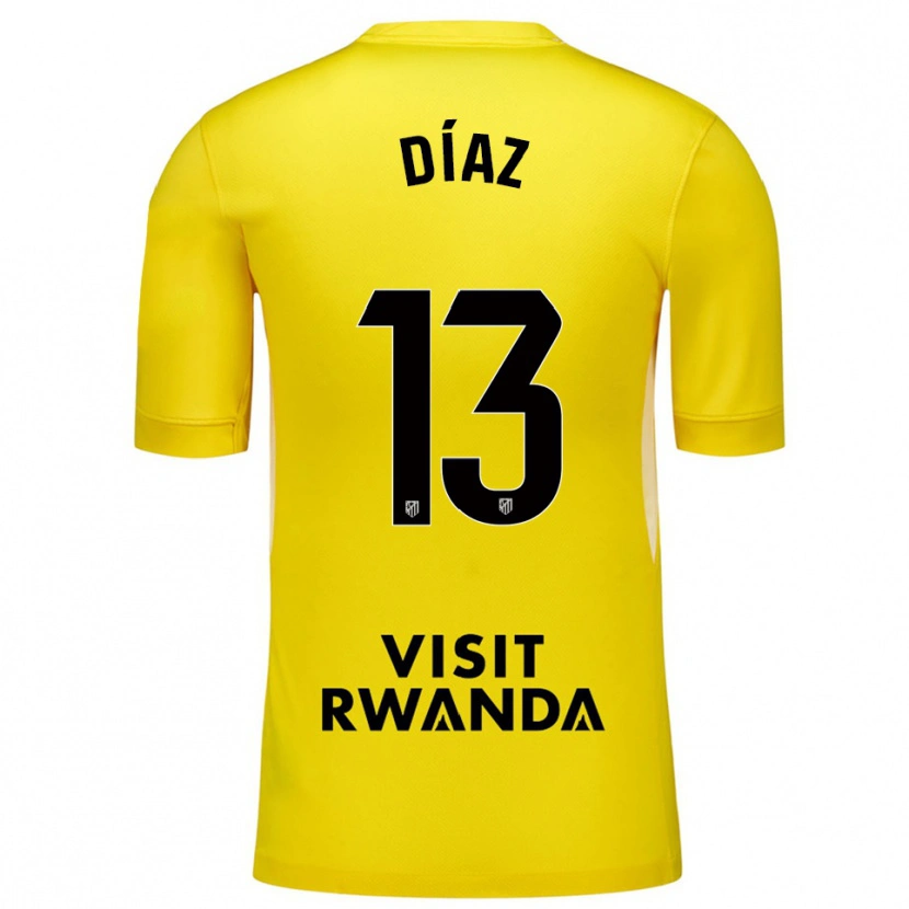 Danxen Mulher Diego Díaz #13 Amarelo Preto Camisola Guarda-Redes 2025/26 Camisa
