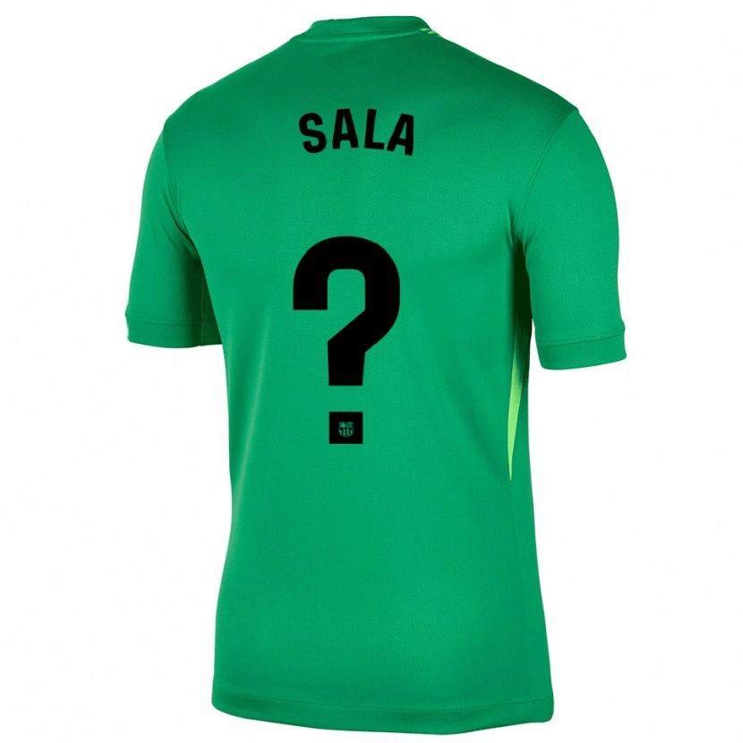Danxen Mulher Gerard Sala #0 Verde Preto Camisola Guarda-Redes 2025/26 Camisa