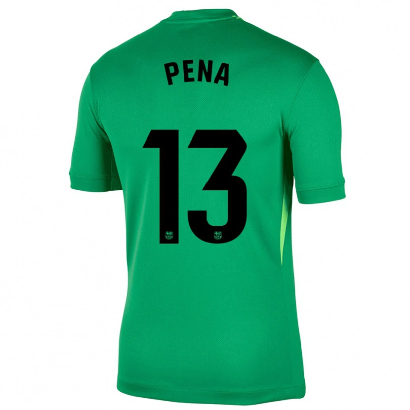 Danxen Mulher Iñaki Peña #13 Verde Preto Camisola Guarda-Redes 2025/26 Camisa