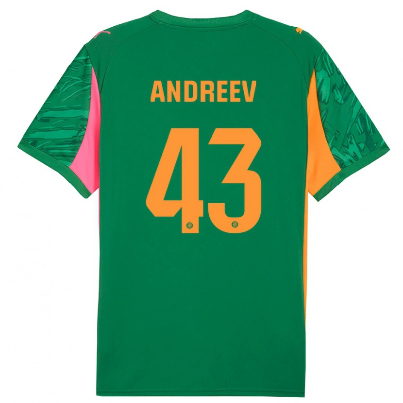 Danxen Mulher Aleksandar Andreev #43 Verde Laranja Camisola Guarda-Redes 2025/26 Camisa