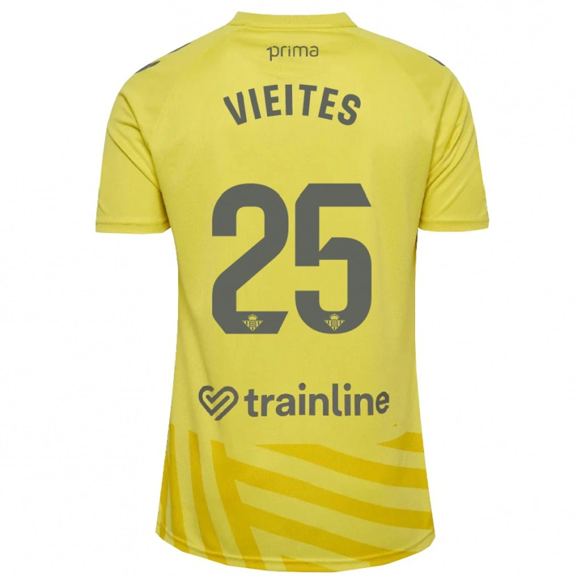Danxen Mulher Fran Vieites #25 Amarelo Cinza Camisola Guarda-Redes 2025/26 Camisa