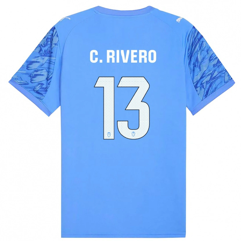 Danxen Mulher Cristian Rivero #13 Azul Branco Camisola Guarda-Redes 2025/26 Camisa