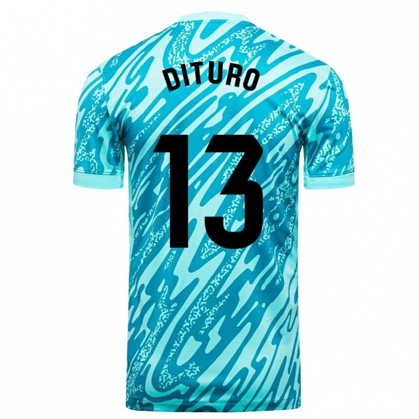 Danxen Mulher Matías Dituro #13 Azul Céu Branco Camisola Guarda-Redes 2025/26 Camisa