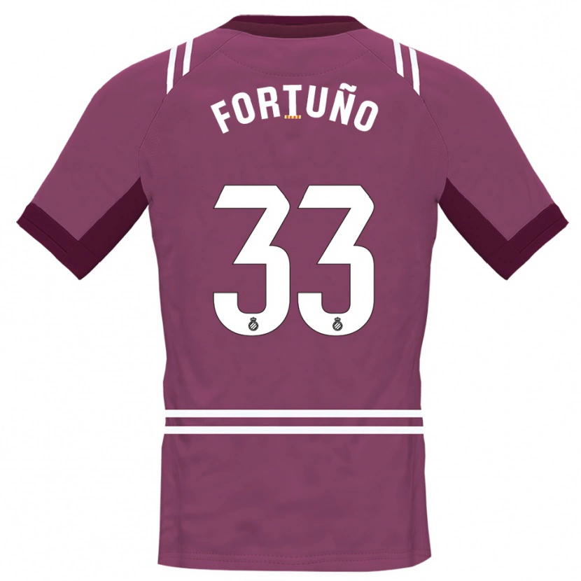Danxen Mulher Ángel Fortuño #33 Bordô Branco Camisola Guarda-Redes 2025/26 Camisa