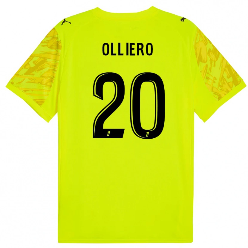 Danxen Mulher Alexandre Olliero #20 Verde Fluorescente Amarelo Camisola Guarda-Redes 2025/26 Camisa