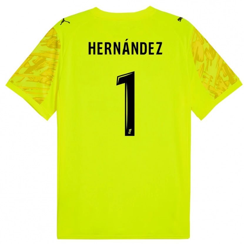 Danxen Mulher Melvin Hernández #1 Verde Fluorescente Amarelo Camisola Guarda-Redes 2025/26 Camisa