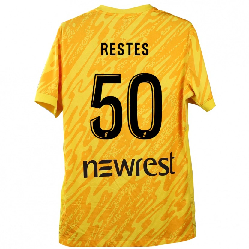 Danxen Mulher Guillaume Restes #50 Amarelo Preto Camisola Guarda-Redes 2025/26 Camisa