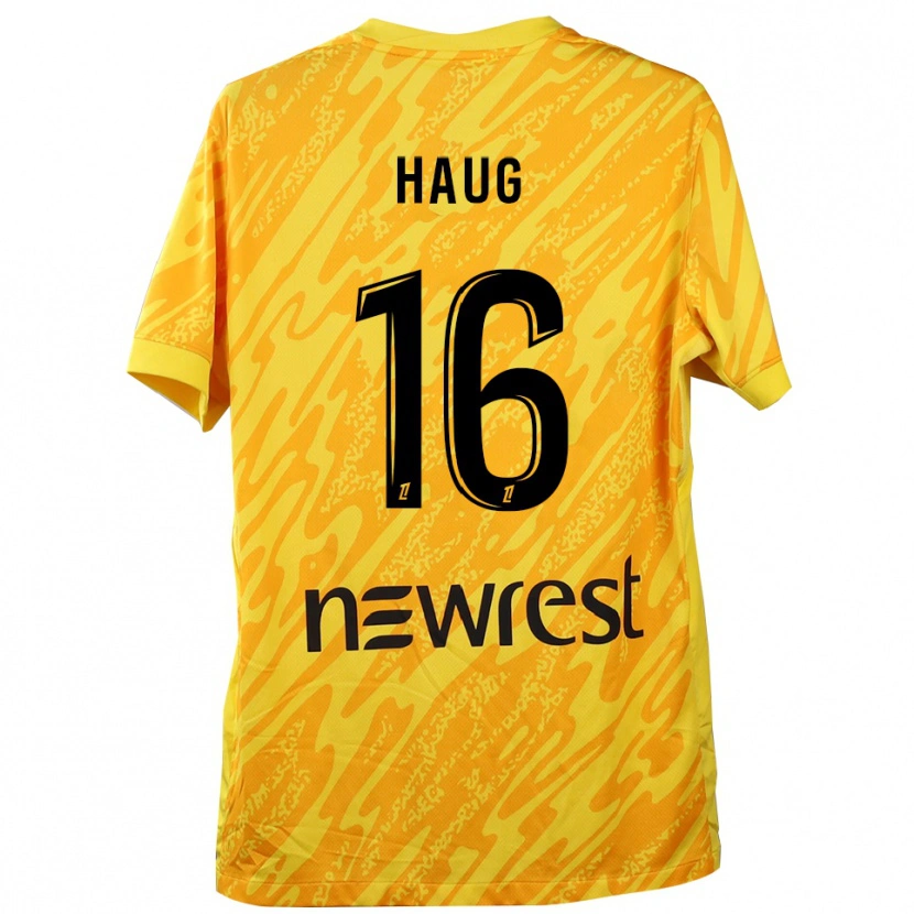 Danxen Mulher Kjetil Haug #16 Amarelo Preto Camisola Guarda-Redes 2025/26 Camisa