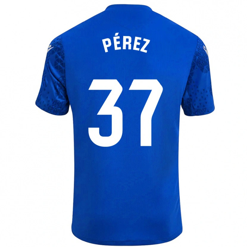Danxen Mulher David Pérez #37 Azul Branco Camisola Guarda-Redes 2025/26 Camisa