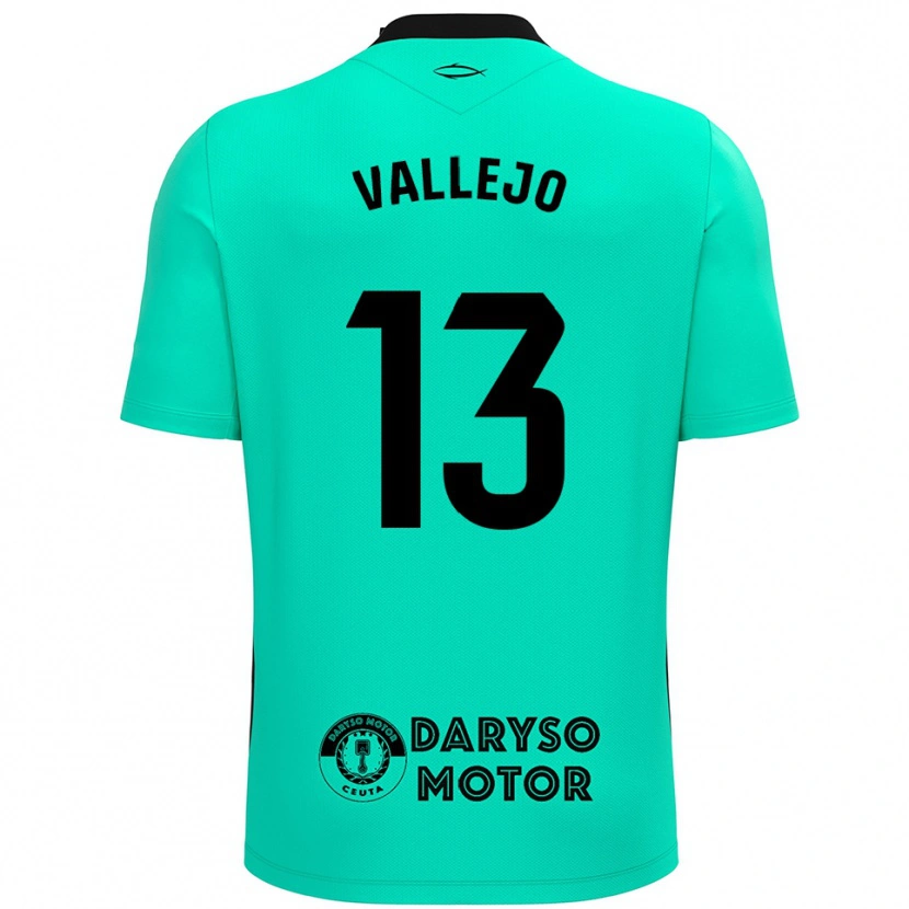 Danxen Mulher Guillermo Vallejo #13 Turquesa Preto Camisola Guarda-Redes 2025/26 Camisa
