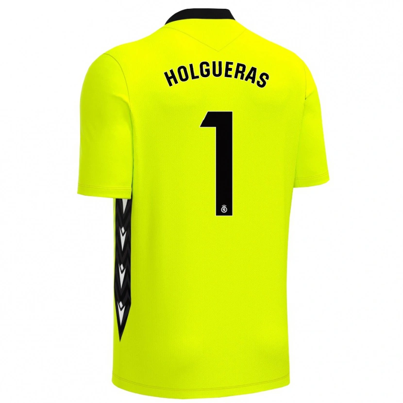 Danxen Mulher Javi Holgueras #1 Verde Amarelo Preto Camisola Guarda-Redes 2025/26 Camisa