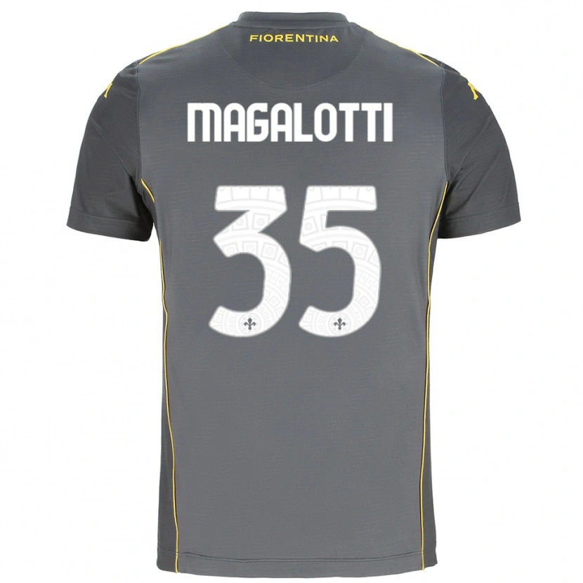 Danxen Mulher Mattia Magalotti #35 Cinza Escuro Amarelo Camisola Guarda-Redes 2025/26 Camisa