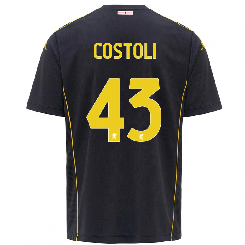 Danxen Mulher Lorenzo Costoli #43 Preto Amarelo Camisola Guarda-Redes 2025/26 Camisa