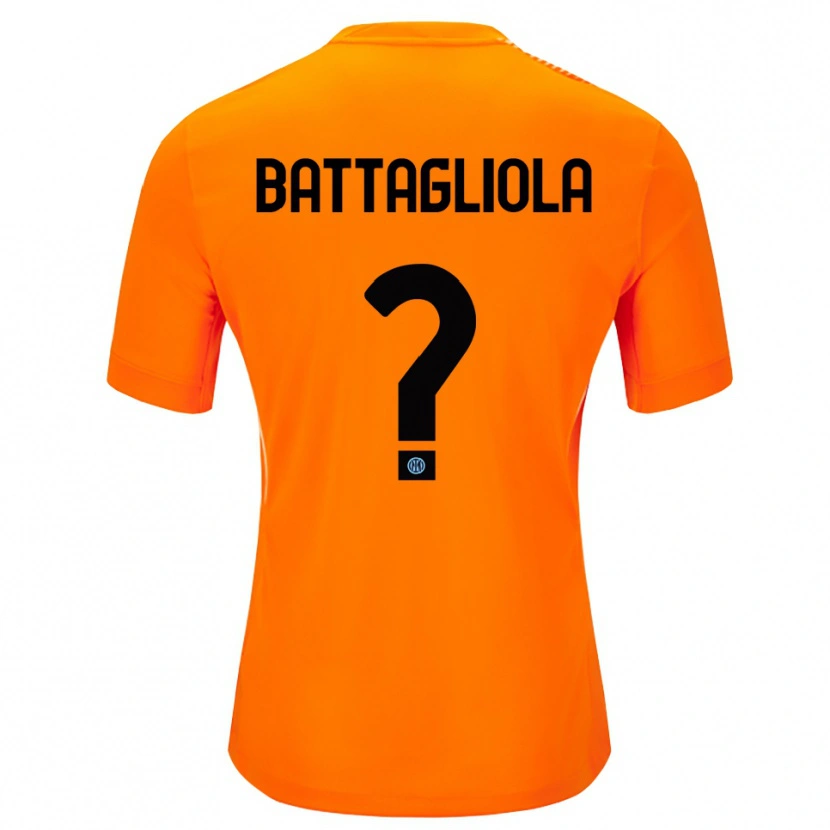 Danxen Mulher Lorenzo Battagliola #0 Laranja Claro Preto Camisola Guarda-Redes 2025/26 Camisa