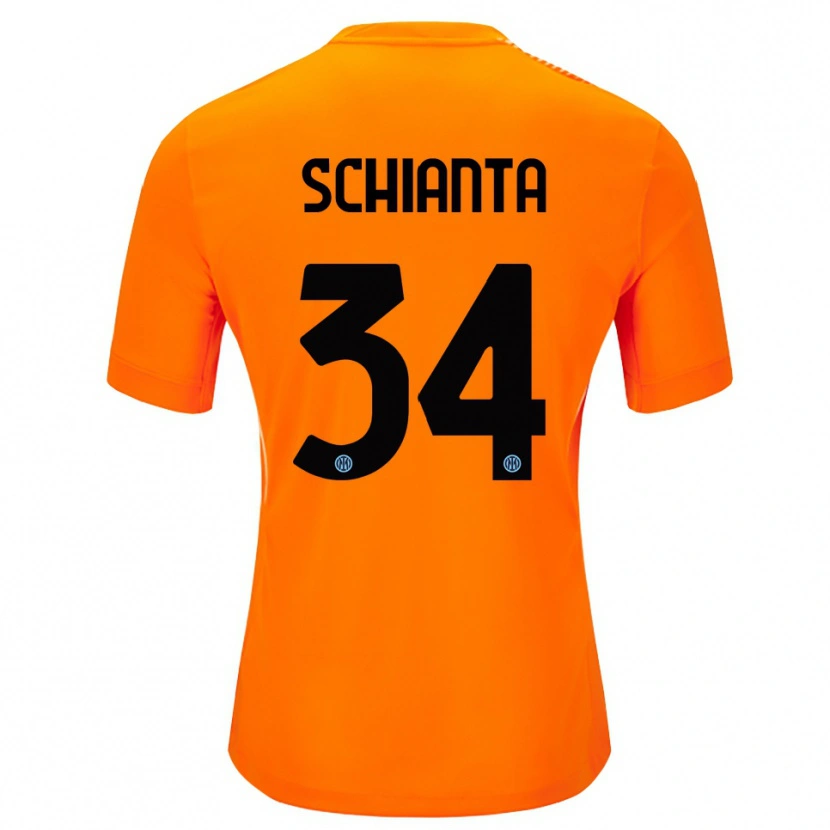 Danxen Mulher Valentina Schianta #34 Laranja Claro Preto Camisola Guarda-Redes 2025/26 Camisa