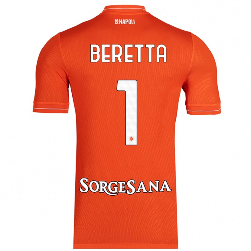 Danxen Mulher Beatrice Beretta #1 Laranja Vermelho Branco Camisola Guarda-Redes 2025/26 Camisa