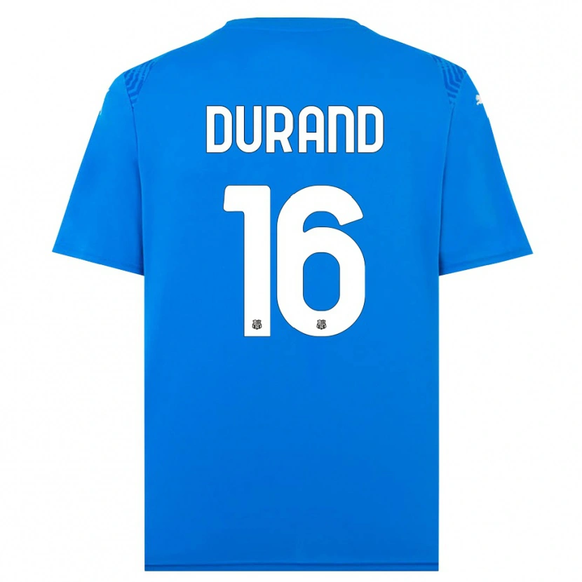 Danxen Mulher Solène Durand #16 Azul Branco Camisola Guarda-Redes 2025/26 Camisa