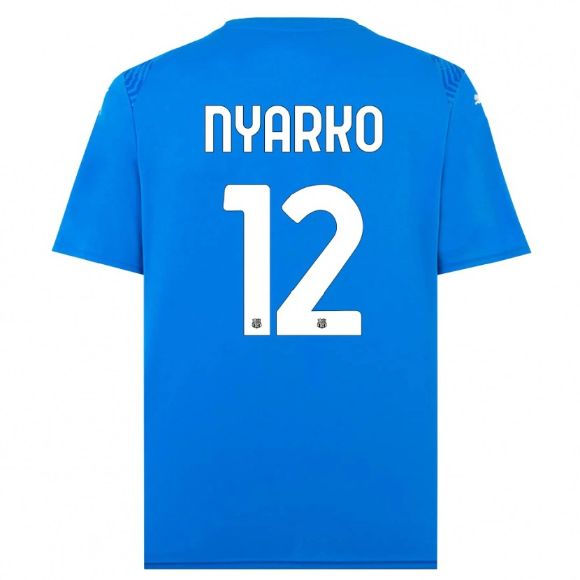 Danxen Mulher Lorenzo Nyarko #12 Azul Branco Camisola Guarda-Redes 2025/26 Camisa