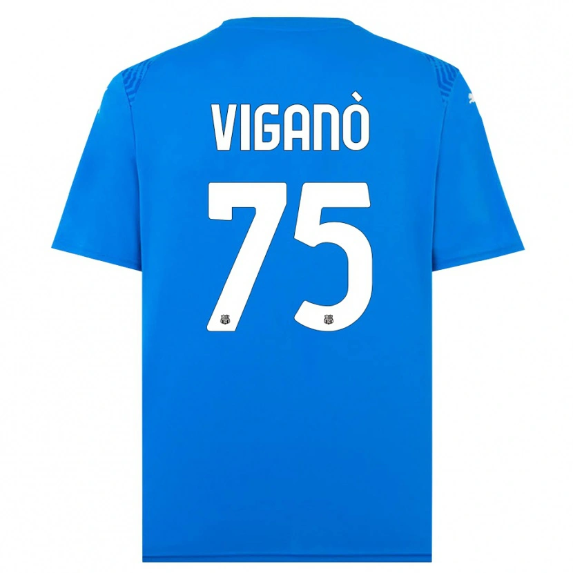 Danxen Mulher Lorenzo Viganò #75 Azul Branco Camisola Guarda-Redes 2025/26 Camisa