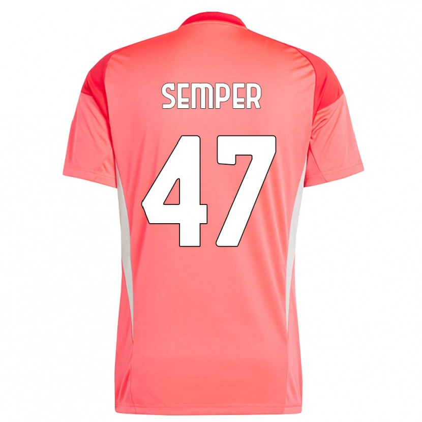 Danxen Mulher Adrian Semper #47 Branco Vermelho Camisola Guarda-Redes 2025/26 Camisa