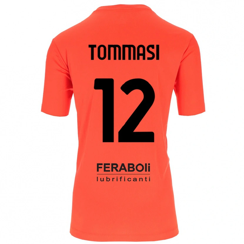 Danxen Mulher Francesco Tommasi #12 Preto Laranja Vermelho Camisola Guarda-Redes 2025/26 Camisa