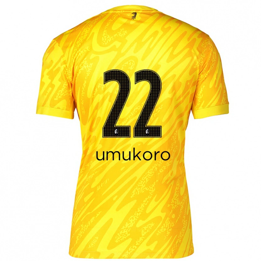 Danxen Mulher Jayden Umukoro #22 Preto Amarelo Camisola Guarda-Redes 2025/26 Camisa