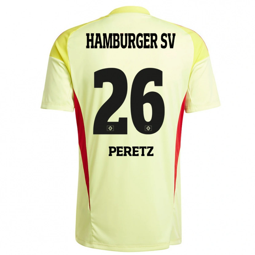 Danxen Mulher Daniel Peretz #26 Vermelho Amarelo Preto Camisola Guarda-Redes 2025/26 Camisa