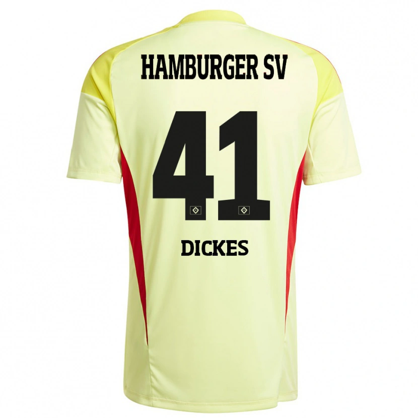 Danxen Mulher Fernando Dickes #41 Vermelho Amarelo Preto Camisola Guarda-Redes 2025/26 Camisa