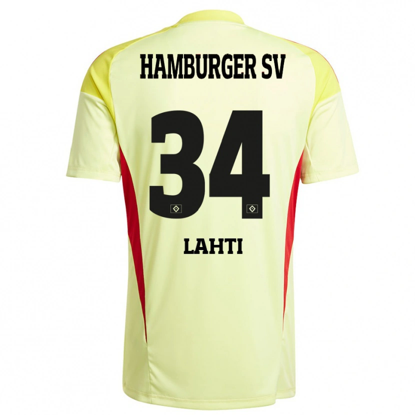 Danxen Mulher Elias Lahti #34 Vermelho Amarelo Preto Camisola Guarda-Redes 2025/26 Camisa