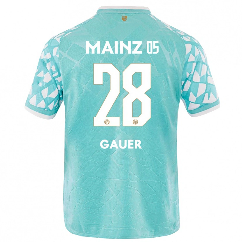Danxen Mulher Luke Gauer #28 Branco Turquesa Camisola Guarda-Redes 2025/26 Camisa