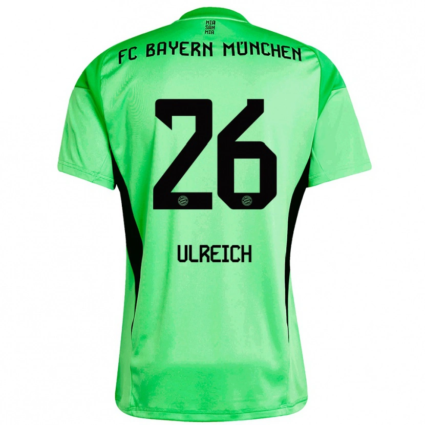 Danxen Mulher Sven Ulreich #26 Verde Amarelo Primavera Médio Camisola Guarda-Redes 2025/26 Camisa
