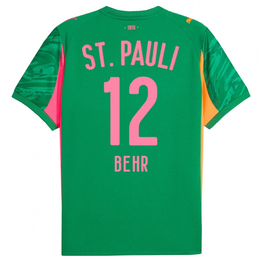 Danxen Mulher Juri Behr #12 Rosa Laranja Verde Camisola Guarda-Redes 2025/26 Camisa