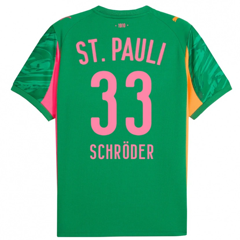 Danxen Mulher Lennard Schröder #33 Rosa Laranja Verde Camisola Guarda-Redes 2025/26 Camisa
