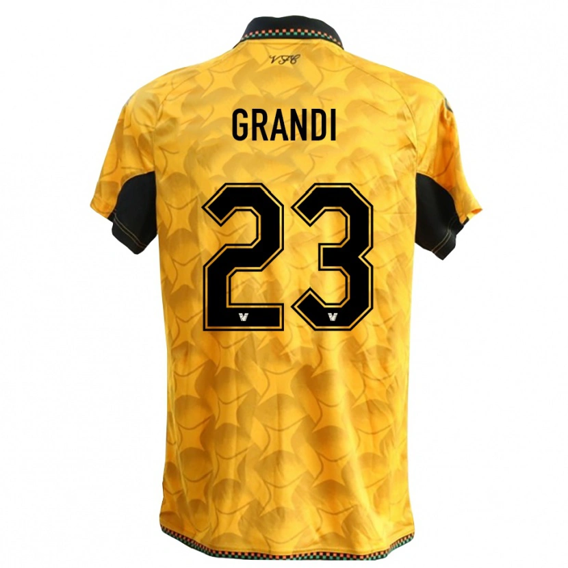 Danxen Mulher Matteo Grandi #23 Amarelo Preto Camisola Guarda-Redes 2025/26 Camisa