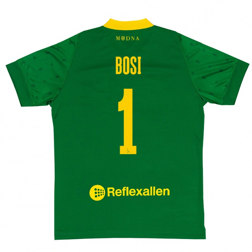 Danxen Mulher Matteo Bosi #1 Verde Amarelo Camisola Guarda-Redes 2025/26 Camisa