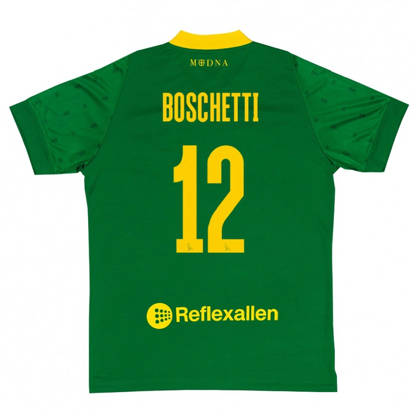 Danxen Mulher Matteo Boschetti #12 Verde Amarelo Camisola Guarda-Redes 2025/26 Camisa