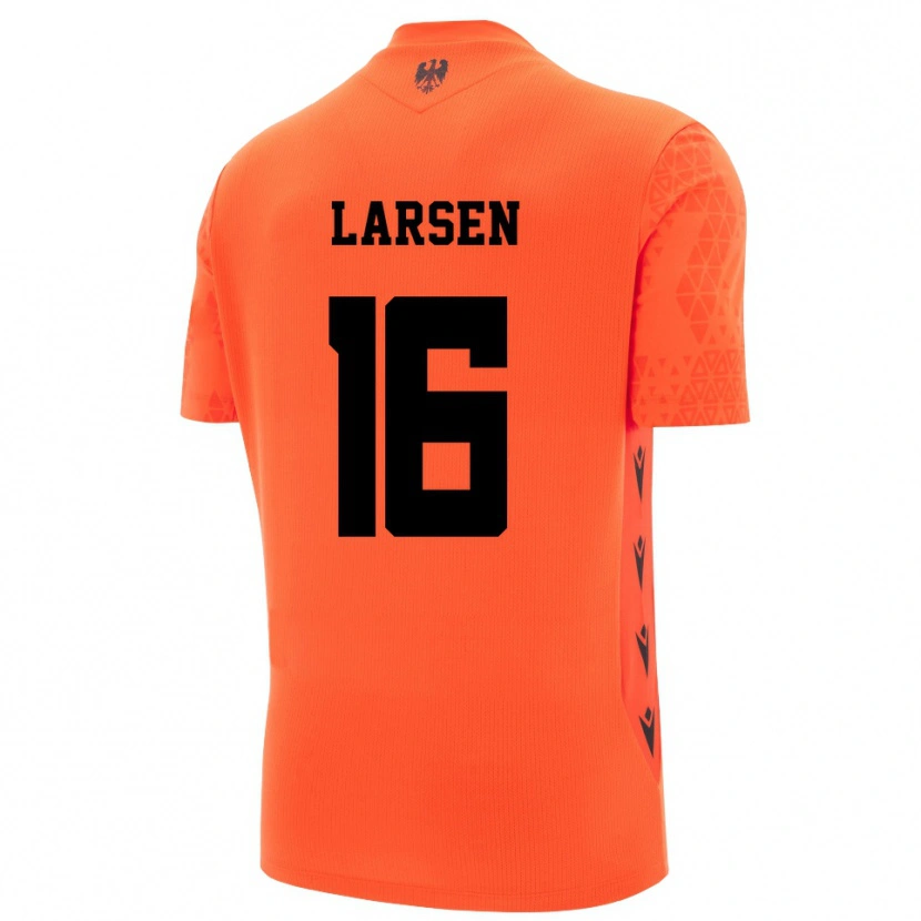 Danxen Mulher Kathrine Østergaard Larsen #16 Laranja Escuro Preto Camisola Guarda-Redes 2025/26 Camisa